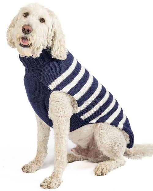 Navy and white dog sweater. american beagle sweater.