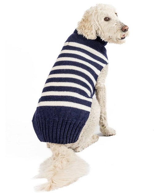 Navy and white dog sweater. amazon chihuahua sweaters.