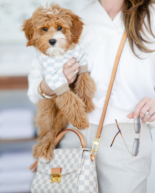 Arlo Grey Check Dog Sweater