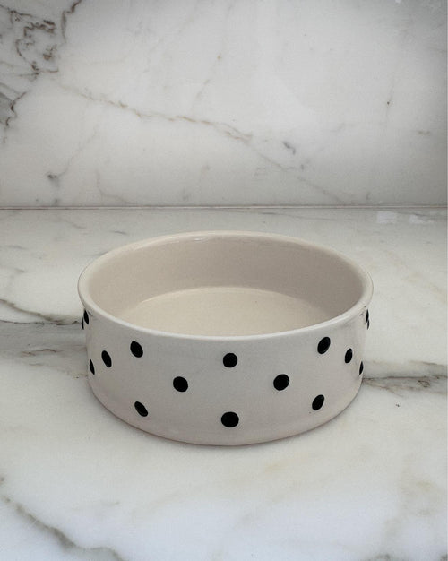 Connect the Dots Polka Dot Dog Bowl 