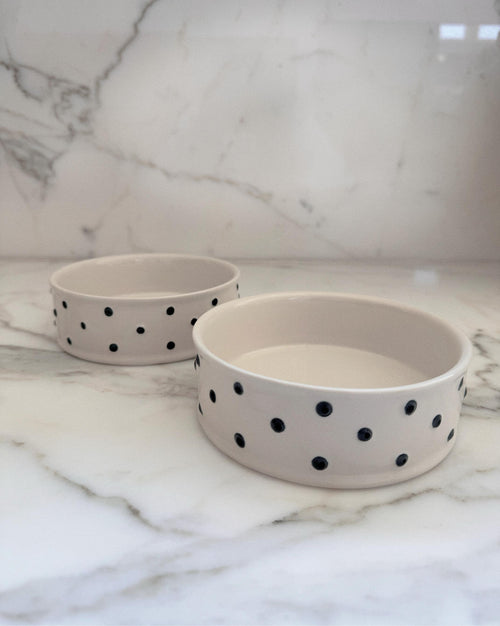 Connect the Dots Polka Dot Dog Bowl 