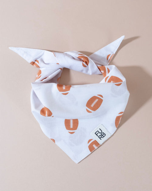 Football-themed dog bandana, perfect for sports-loving pups.