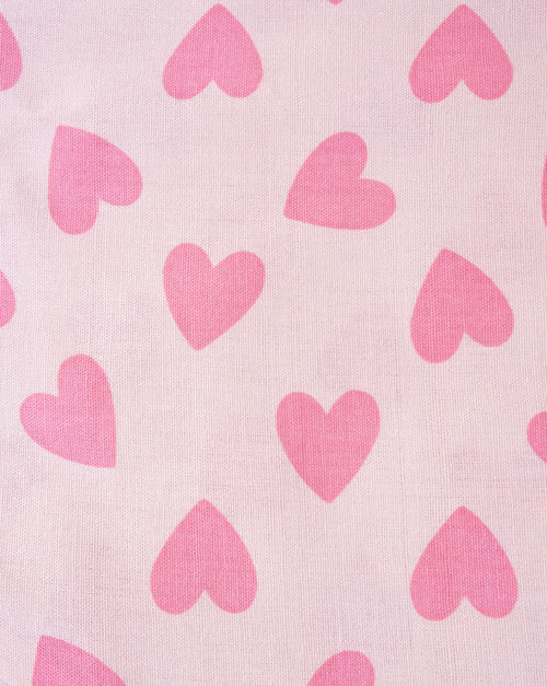 Adorable pink heart print dog bandana for small to medium-sized pups like Pugs and Cavalier King Charles Spaniels