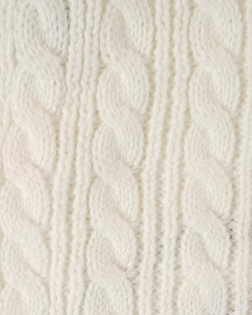 Premium ivory cable knit sweater vest for small to medium dogs, adding warmth and sophistication to their wardrobe.