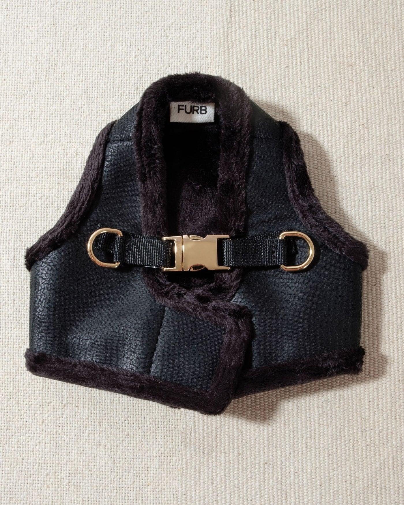 Black Coated Fabric dog Harness image