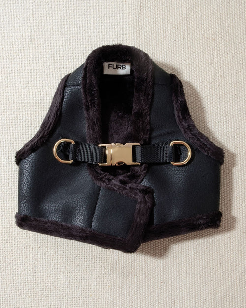 Black Coated Fabric dog Harness image