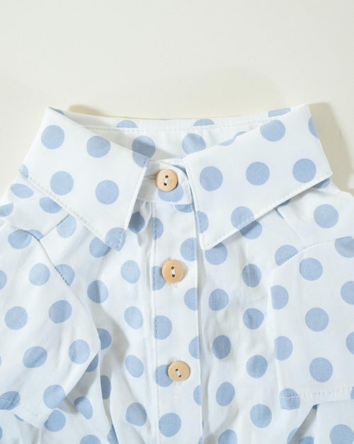 Cleo Baby Blue Polka Dot Dog Shirt