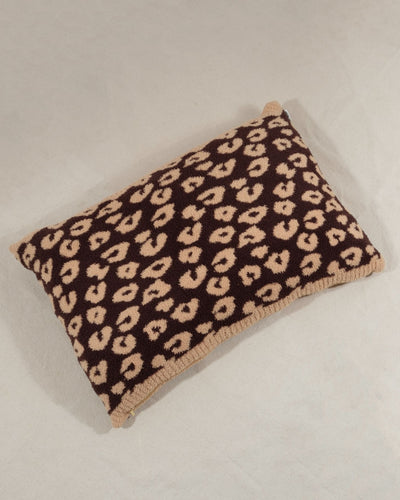 Cuddle Puddle Brown Leopard Snuggle Knit Bed