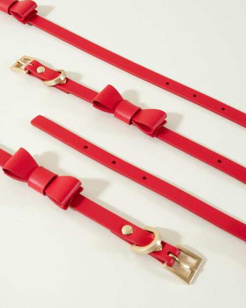 Charming red bow tie dog collar, perfect for your pet&