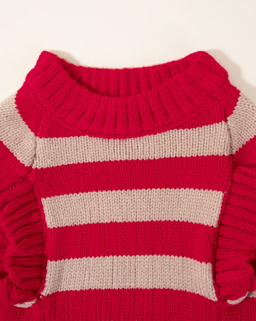 Stylish red striped sweater vest for dogs, offering comfort and warmth during chilly weather