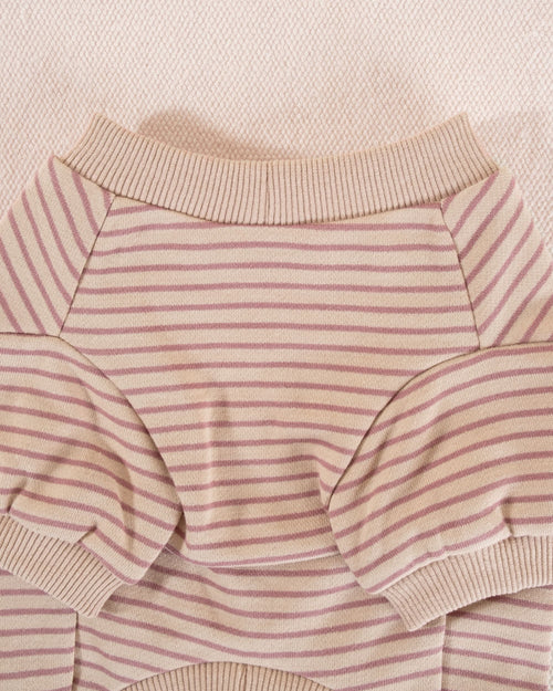 Striped Pink Dog Sweatshirt - Fashionable and cozy sweatshirt to keep your pup warm!