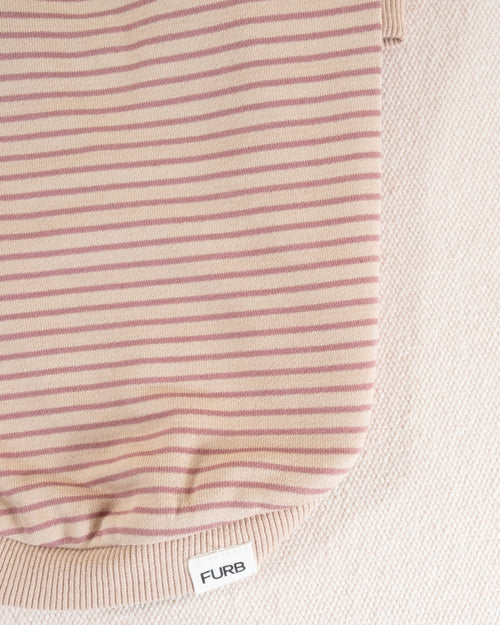 Cozy Striped Pink Dog Sweatshirt - Stay fashionable while keeping your dog warm in this cute sweatshirt!