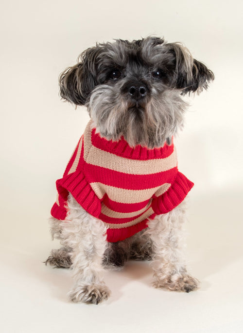 Candy Crush Red Striped Sweater Vest