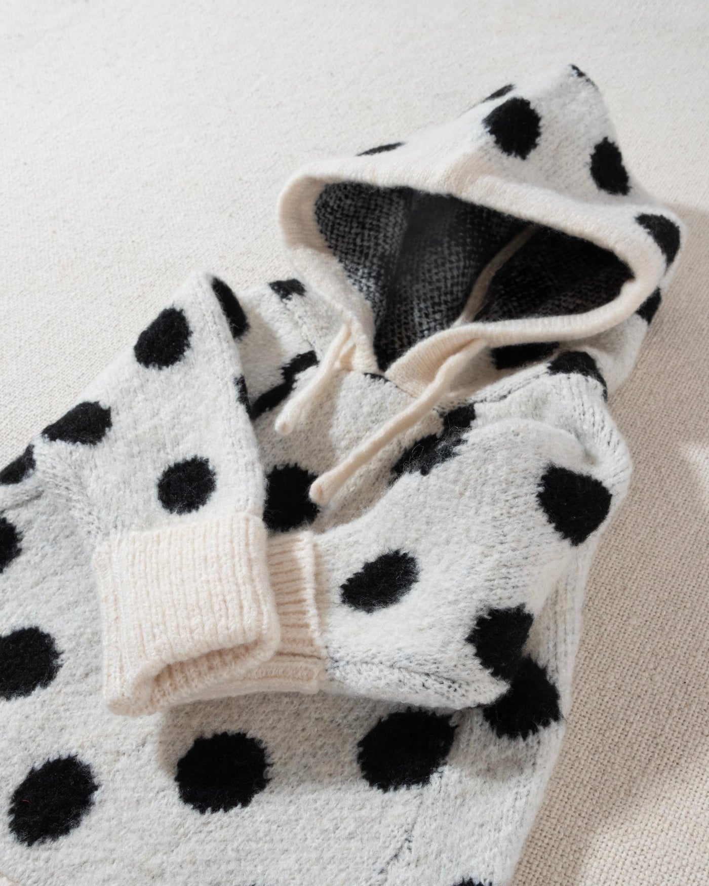 Milan Ivory + Black Polka Dot Dog Hoodie