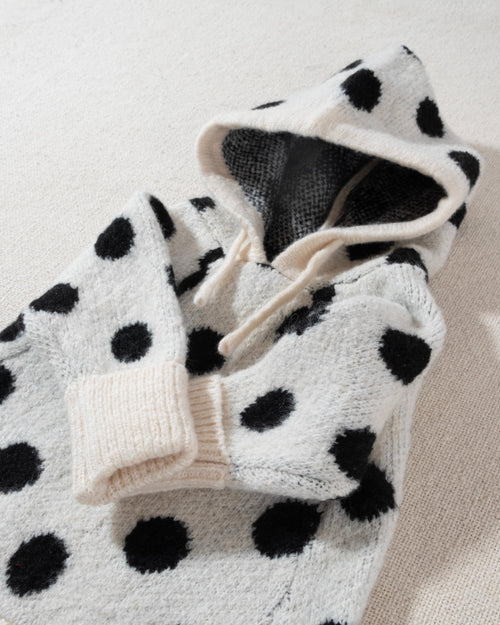 Milan Ivory + Black Polka Dot Dog Hoodie. Cute hoodie for chihuahuas 