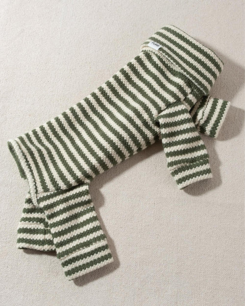 green and ivory striped turtleneck dog onesie cute toy poodle clothes