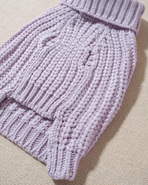 Lilac Turtleneck Dog Sweater. best sweater for french bulldog 