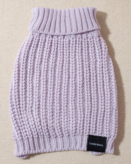Lilac Turtleneck Dog Sweater. pug sweater vest 