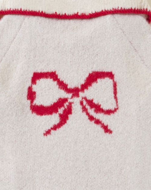 Ivory dog sweater with a cute bow, designed for those special moments with your pet.