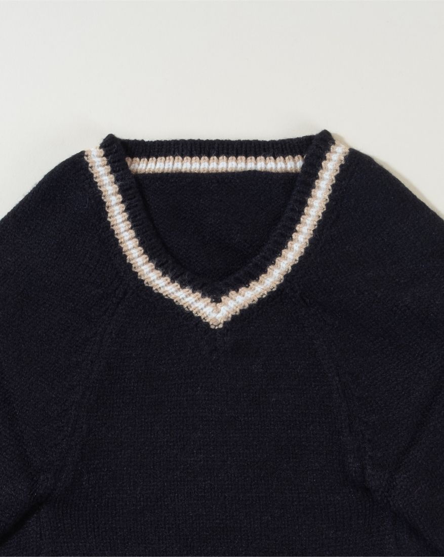 Ivy League Black V-Neck Dog Sweater – FURB