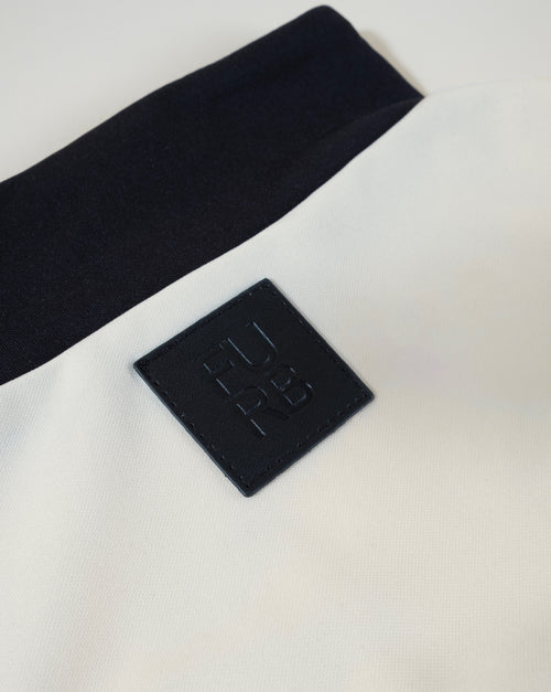 Ivory + black track jacket. French Bulldog tracksuit for an active, trendy look.