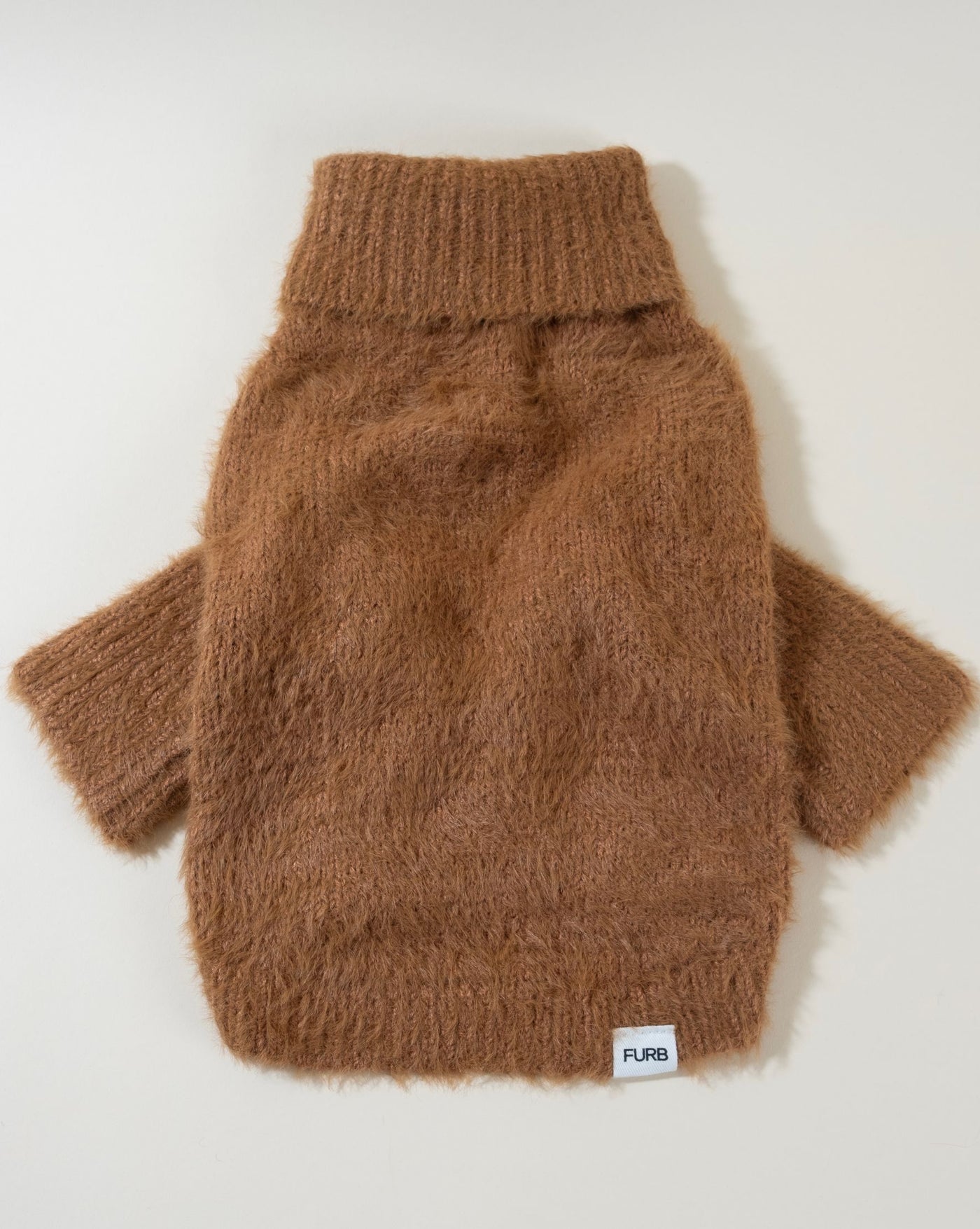 Cozy brown eyelash knit sweater for dogs, offering warmth and style for your pet.