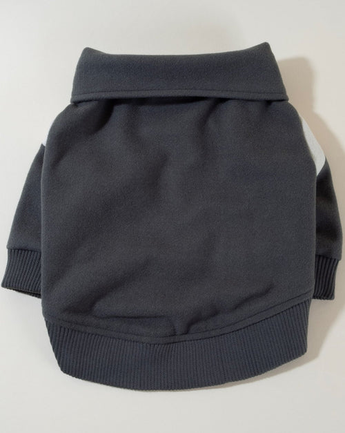 Gray wool jacket for dogs, perfect for winter walks and keeping your pup warm.