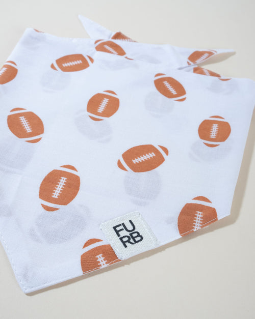 Football dog bandana, a sporty accessory perfect for pets that love game day.