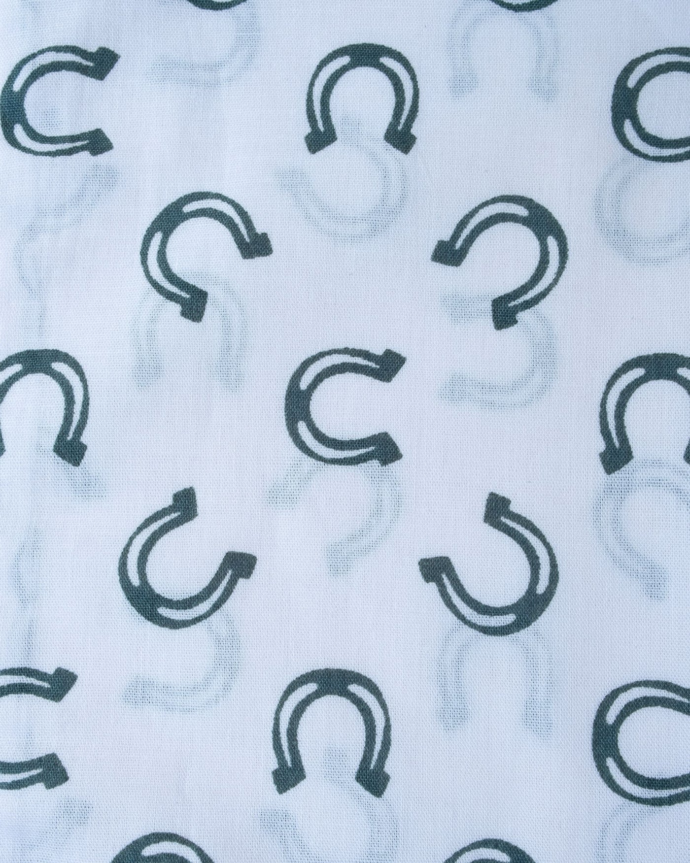 Lucky horseshoe print bandana for dogs, a stylish good luck accessory.