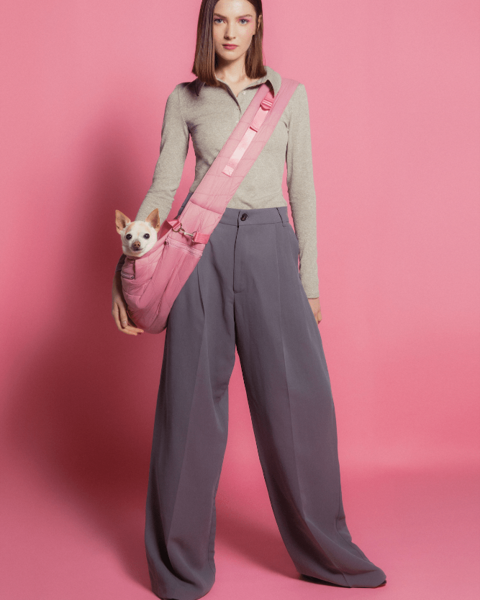 Maxbone Berry Sling Carrier in vibrant pink, perfect for carrying your furry friend with ease.