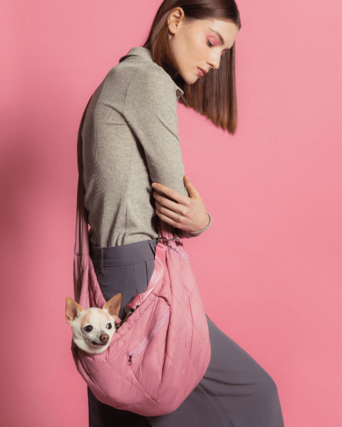 Cute Maxbone Berry Sling Carrier in pink, ideal for on-the-go pet parents.