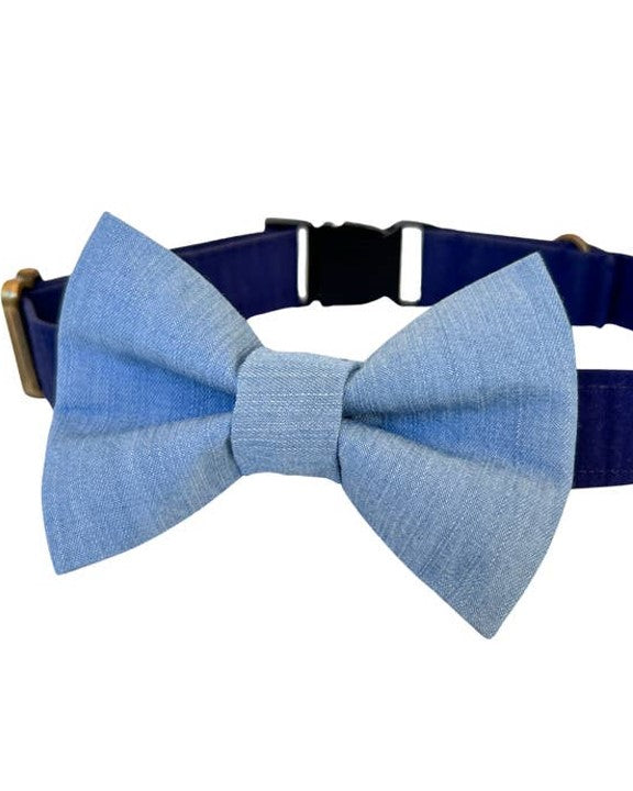 Take a Bow Chambray Denim Bow Tie