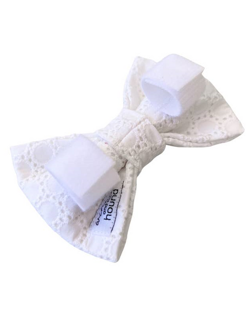 Take a Bow White Eyelet Bow Tie