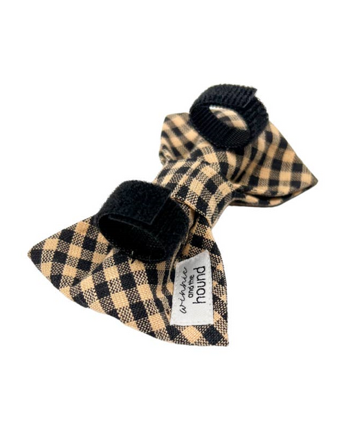 Take a Bow Black and Tan Check Bow Tie