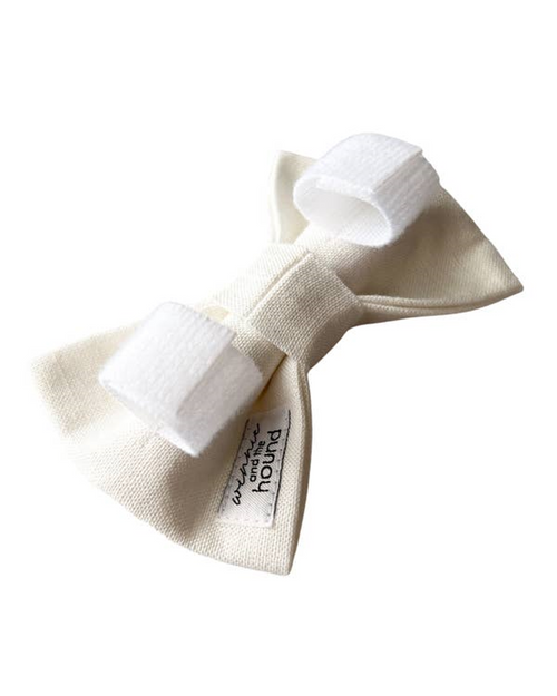 Take a Bow Cream Linen Bow Tie