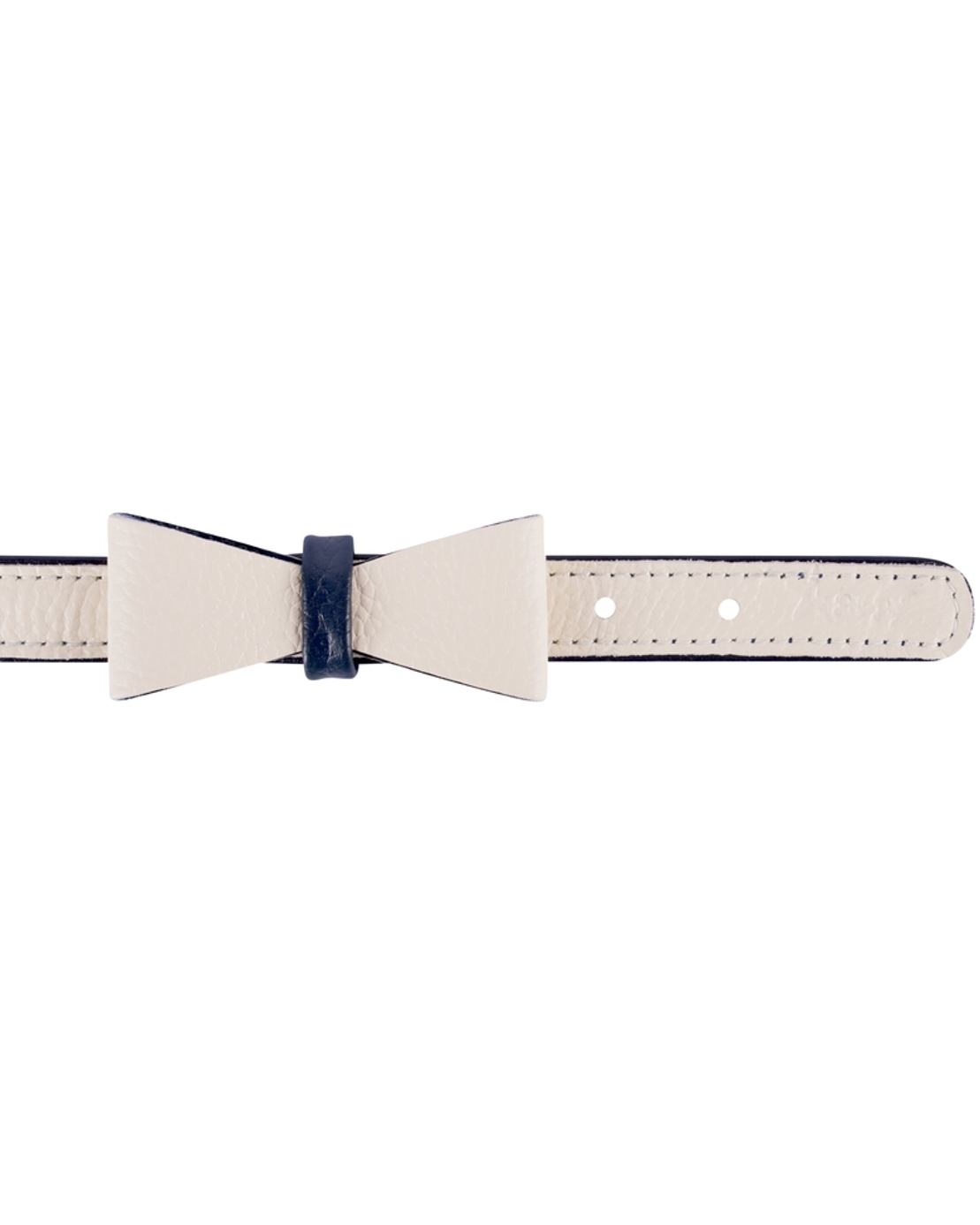 Luxurious white leather bowtie for fashionable pets