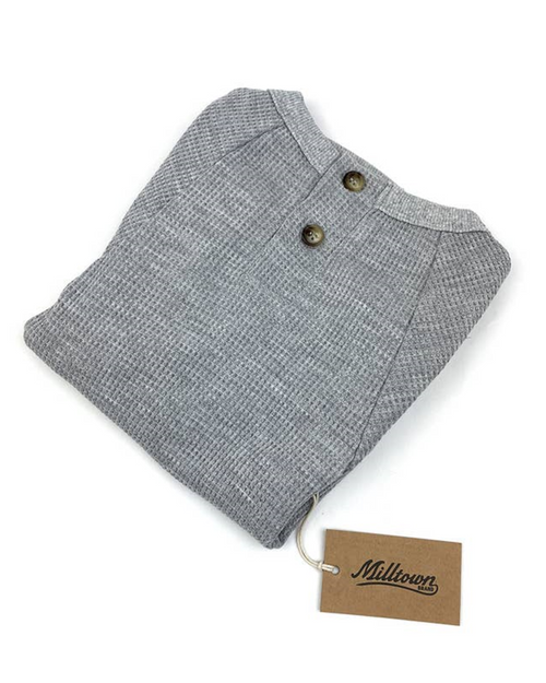 Soft and breathable grey henley shirt for dogs, perfect for Corgis or Doodles.