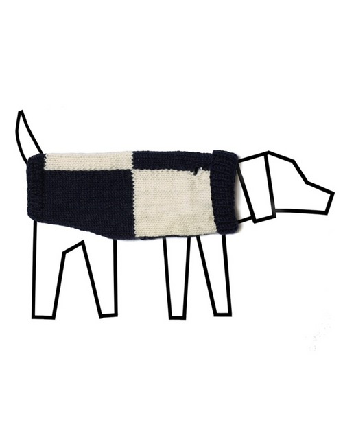 Navy and white dog sweater. chihuahua puppy sweaters 