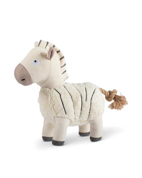 Non-toxic zebra dog toy for safe play. Perfect dog toy for small breeds and large breeds.