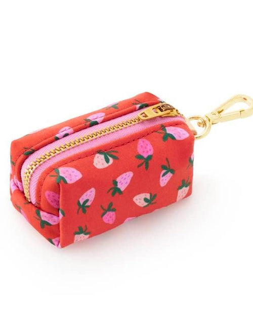 Chihuahua styled with a Berry Sweet Foggy Dog waste bag holder for functional walks.