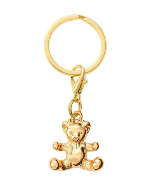 Gold teddy bear collar charm, perfect for small to medium-sized dogs like Chihuahuas and Pugs.