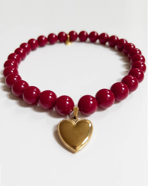 Skinny Red Dog Necklace - Chic and fashionable red collar necklace for your stylish pup.