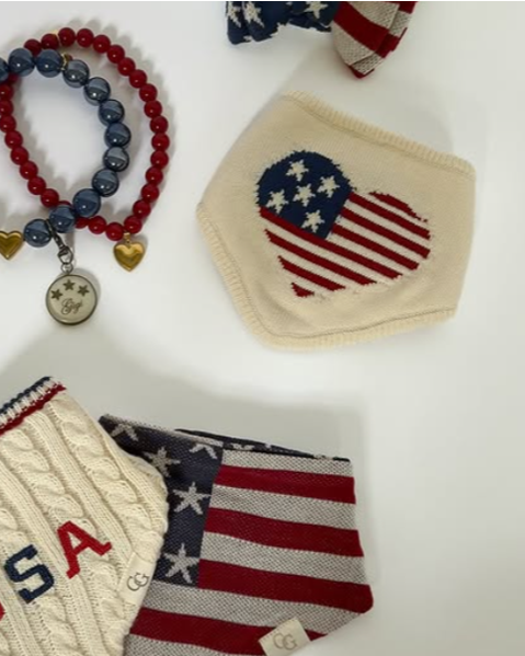 Stylish Americana dog bandana, perfect for small to medium dogs to celebrate patriotic holidays.