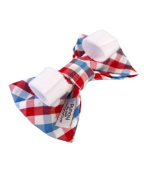 Red, White, and Blue Americana Bow Tie for Dogs - Celebrate patriotic holidays in style!