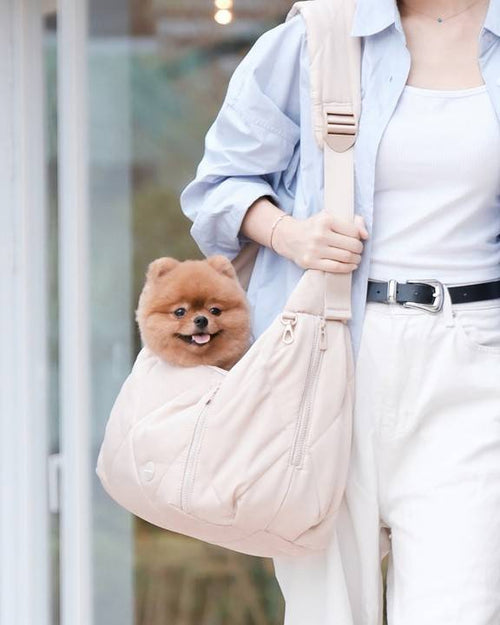 Black Quilted Crossbody Pet Carrier - Travel in style with your pet in this fashionable carrier.