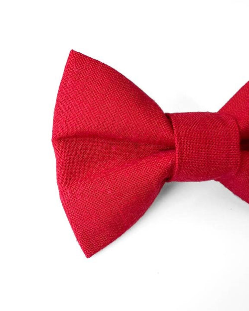 Take a Bow Red Linen Bow Tie