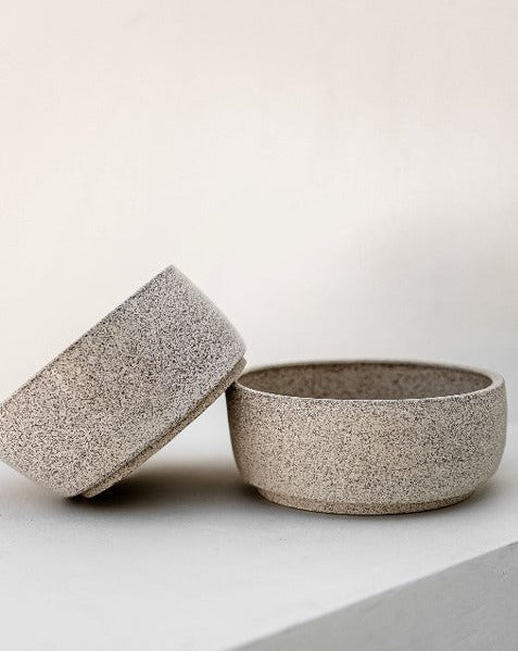 Fleck Off Speckled Handmade Dog Bowl Set