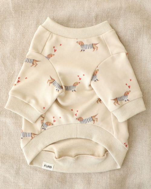 Frankie Dachshund Print Dog Sweatshirt