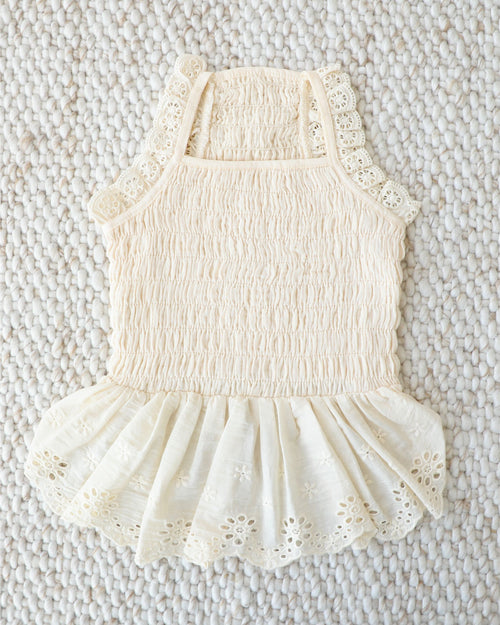 Milk + Honey Eyelet Smocked Dress