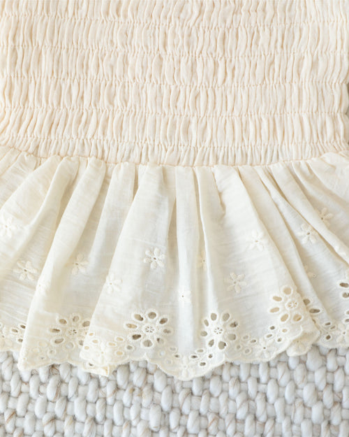 Milk + Honey Eyelet Smocked Dress